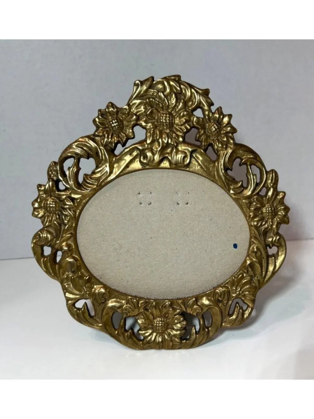 Vintage Solid Brass Ornate Floral Picture Photo Frame Floral